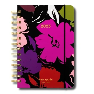 Image of Kate Spade New York Medium 12 Month 2025 Planner Monthly and Weekly Spreads, Sticker Sheel, Note Pages, Pocket Hardcover (Painterly Blooms)