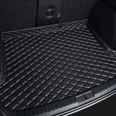 Image of Car Leather Boot Mats Rear Trunk Protector Pad Liner, for NISSAN Juke 2014 2024 Accessories,A All Black