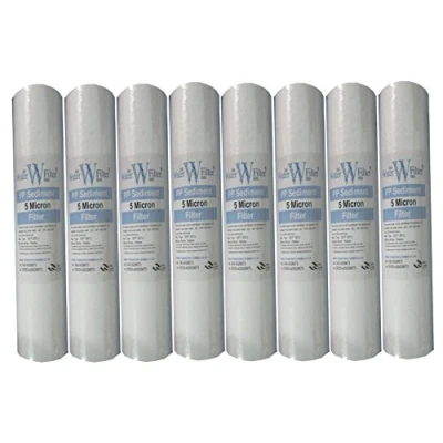 Image of Reverse Osmosis Prefilters 20&quot; PP Sediment 5 Micron Water Filters 8 Pack Fit All Filter housings/Water fed Pole/Hard Well Treatment