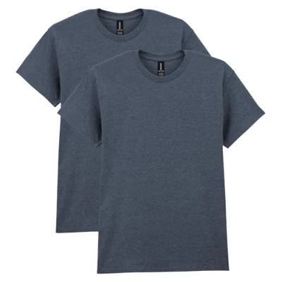 Image of Gildan Men&#039;s Heavy Cotton T Shirt, Style G5000, 2 pack Dark Heather, L UK