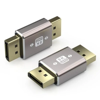 Image of VMOJO 2 Pack Displayport Coupler Adapter, Alloy Shell 8K UHD HDR (DP) 1.4 Male to Extender Extension Connector Converter, Backward Compatible with 1.3 1.2 1.1