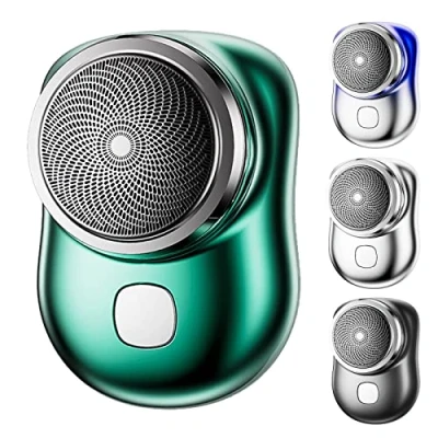 Image of HIDRUO Mini Shaver Portable Electric Shaver, Pocket Shave, USB Razor for Men, Type C Waterproof Rechargeable Wet and Dry Mens (Green)