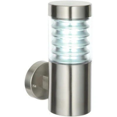 Image of Equinox 1 Light Outdoor Coastal Wall Light, Marine Grade Brushed Stainless Steel IP44, E27