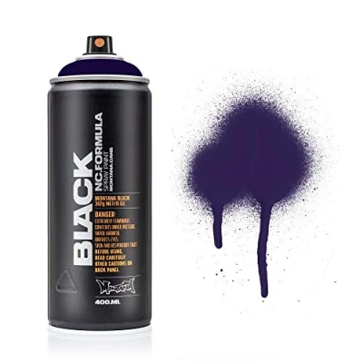 Image of Montana Black Spray Paint, Matt Finish, 400ml Can, Colour: BLK4182 Universe