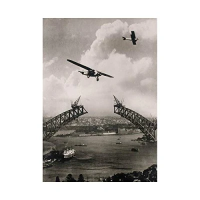 Image of Wee Blue Coo Vintage Photo Architecture Sydney Harbour Bridge Wall Art Print