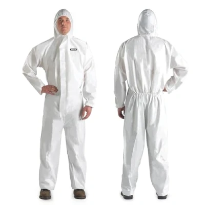 Image of YIBER Hazmat Suit Disposable Coveralls Full Body Painter Overalls with Hood in 7 Sizes Multiple Specifications &amp; Heavy duty PPSB Material PE Film Safe for Countless Applications