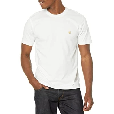Image of Brooks Brothers Men&#039;s Supima Cotton Short Sleeve Crewneck Logo T Shirt, White