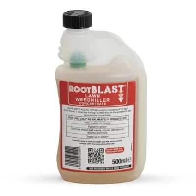 Image of Rootblast Lawn Weedkiller Extra Strong Formula with 7.2g/L Glyphosate Targets Annual and Deep Rooted Perennial Weeds for Long Lasting Weed Control 500ml