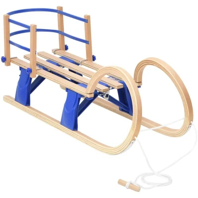 Image of vidaXL Foldable Sledge with Backrest 110 cm Plywood