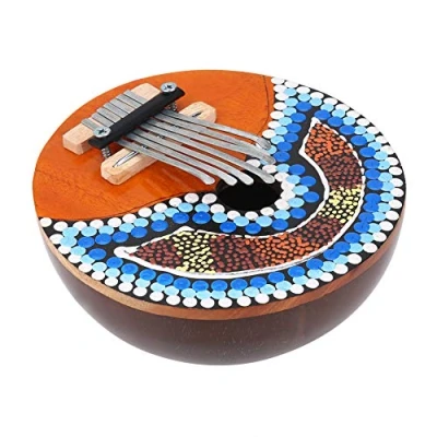 Image of Dilwe Thumb Piano, 7 Key Coconut Shell Portable piano Tuneable Kalimba Mbira African Finger Musical Instrument for Children AdultThumb