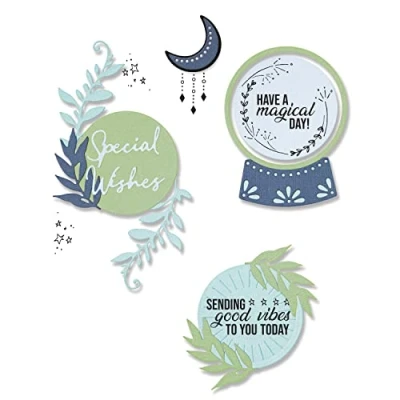 Image of Sizzix Framelits Die Set 10PK w/7PK Stamps Special Wishes by Olivia Rose 665940 Chapter 3 2022, Multicolor, One Size