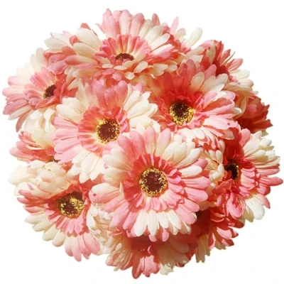 Image of UICerland 15 Pcs Artificial Silk Flowers Fake Single Stem Gerbera Bouquet for Wedding Party DIY Decorative Flora Outdoor Indoor Home Garden Office Hotel (Orange)