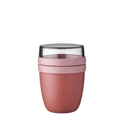 Image of Mepal Overnight Oat jar Mini Practical Yoghurt Cup &amp; Muesli Separate Compartments for Suitable Freezer, Microwave Dishwasher 300 ml + 120 Vivid Mauve