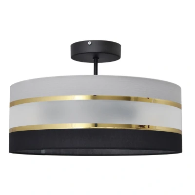 Image of Helen Cylindrical Ceiling Light Black, Gold, Grey 40cm