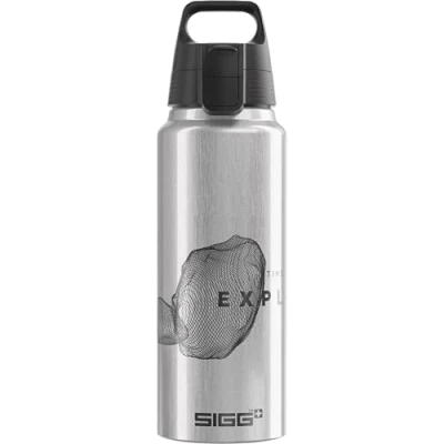 Image of SIGG Aluminium Water Bottle WMB Pathfinder Alu Climate Neutral Certified Suitable For Carbonated Beverages Leakproof Lightweight BPA Free With Design 1L