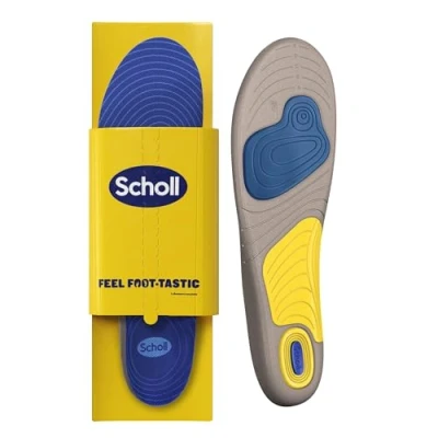 Image of Scholl GelActiv Running Insoles for Men, Sports with Pressure and Arch Support Freshsheet Odour Protection Perfect Insole Shoes UK Shoe Size 7 12, 1 Pair