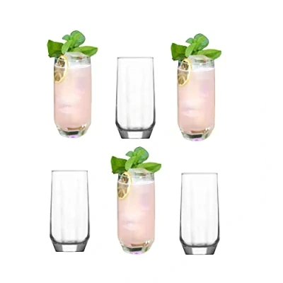 Image of bar@drinkstuff Essence Diamond Hiball Glass 13oz /385ml Pack of 6 Glassware, Glasses