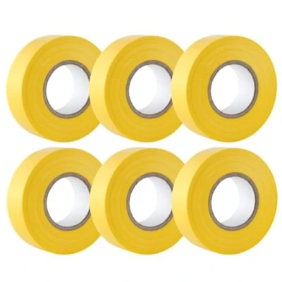 Image of GTSE Yellow Electrical Tape, 19mm x 20m, Strong Self Adhesive PVC Insulation Tape for Insulating, Repairing and Protecting Wires, 6 Rolls