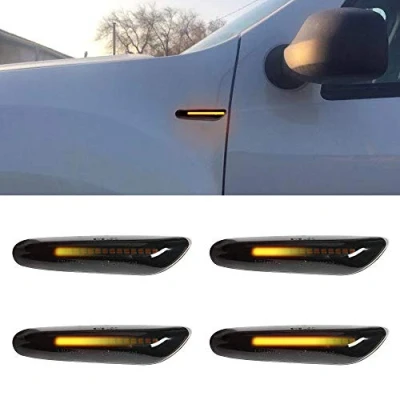 Image of Amber LED Side Marker Turn Signal Light 2 Pcs for B M W E90 E91 E92 E93 E46 E53 X3 E83 X 1 E84 E81 E82 E87 E88 (Smoked Lens)