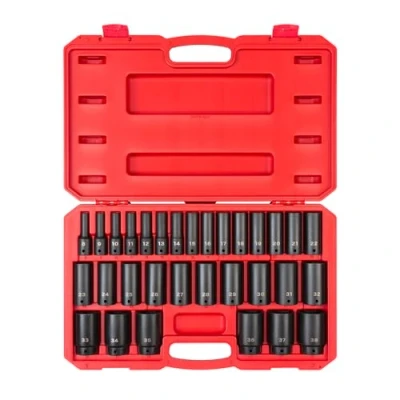 Image of TEKTON 1/2 Inch Drive Deep 6 Point Impact Socket Set, 31 Piece (8 38 mm) SID92335