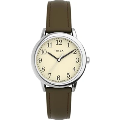 Image of Timex Women Analog Quartz Watch with Leather Strap TW2V690009J