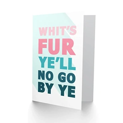 Image of Wee Blue Coo Scottish Phrase No Go By Ye Fate Scotland Scots Language Greetings Card