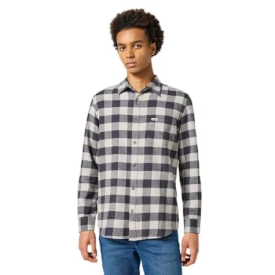 Image of Wrangler Shirt, Men&#039;s, Size: 4XL, Grey