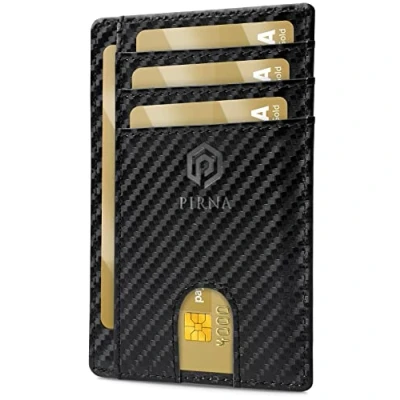 Image of Slim Wallet for Men RFID Blocking Minimalist Credit Card Holder Thin with Small Money Pocket &amp; Gift Box Men&#039;s in UK (Carbon Fiber Wallet)
