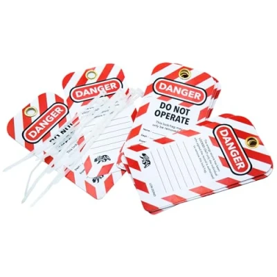 Image of BearLOTO Lockout Tagout Tags Laminated &amp; Weatherproof Pack of 30 Red Danger &quot;Do Not Operate&quot; For Out Order Equipment, Do Use Sign, Lock Off Kit, Safety, Service Maintenance