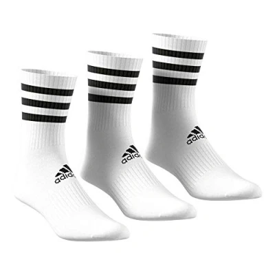 Image of adidas Mens Socks 3S Csh Crw3P, White/White/White, DZ9346, S EU
