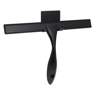 Image of Taylor &amp; Brown Shower Squeegee, Window Stainless Steel Screen Wiper with Strong Suction Hook for Bathroom, Kitchen, Mirror, Car, and Glass (Black)