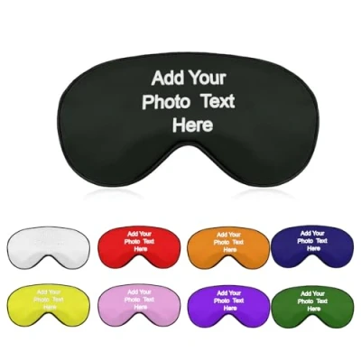 Image of Personalised Adults Unisex Sleep Eye Mask for Men Women, Custom Cover Sleeping Light Blocking Soft and Comfortable Blindfold Night Eyepatch Blinder Travel Shift Work