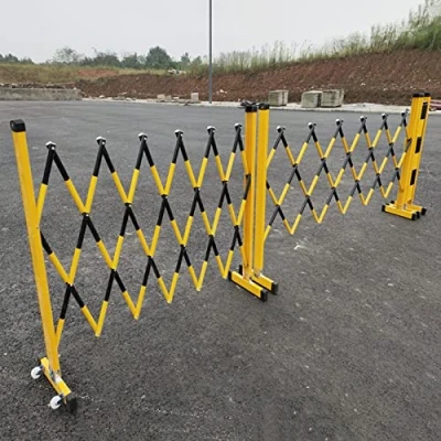 Image of LFFH Expandable Traffic Barrier, Safety Barrier With Casters Retractable Fence Flexible Crowd Control Barriers Guard (Color : Yellow and black, Size 1.2x6m)