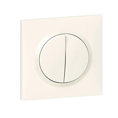 Image of Legrand Dooxie 10A 230 V double switch or 2 way supplied with white square plate
