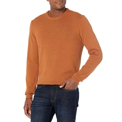 Image of Amazon Essentials Men&#039;s Long Sleeve Crewneck Jumper, 100% Cotton, Big &amp; Tall Options Available, Rust, S
