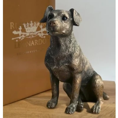 Image of Animal Crackers Jack Russell Terrier figurine, Leonardo Reflections Bronzed range, height 16cm, gift boxed