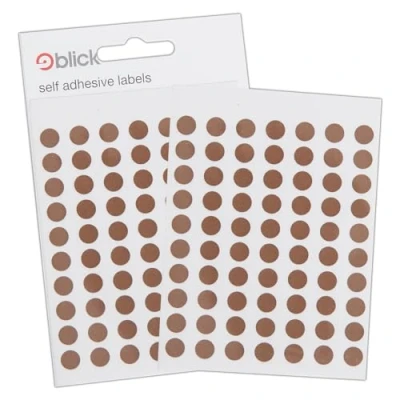 Image of Blick Labels, Brown, Self Adhesive Stickers, Coloured Dot, Circles, 8mm, 490 for Home, Office, Family, School, Holiday Calendar Organising, Planner, Rewards Chart, Colour Coding