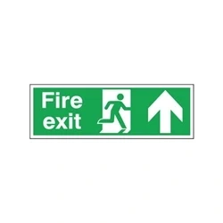 Image of SIGNSLAB EB09A/S Safety Sign &quot;Fire Exit Up&quot;, Self Adhesive, 150 mm x 450