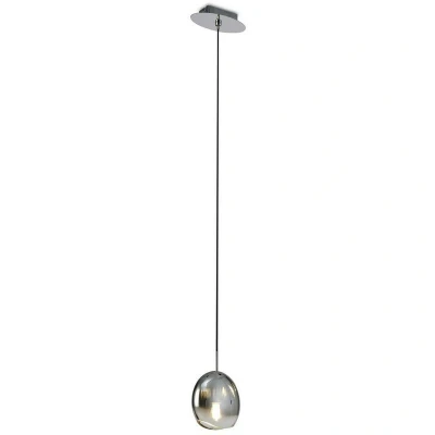 Image of Lens Ceiling Pendant 14cm Round, 1 x G9 (Max 8W) Chrome Glass