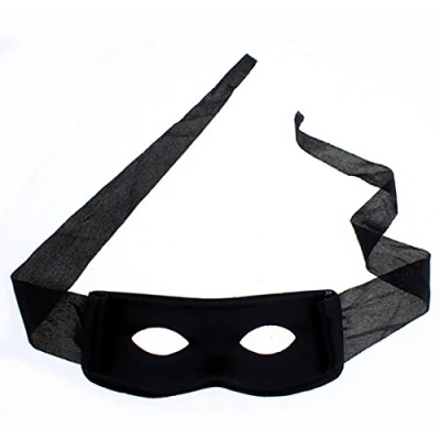 Image of Black Zorro Face Eye Mask Robber Burglar Mens Cat Woman Masquerade Fancy Dress