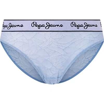 Image of Pepe Jeans Women&#039;s Mesh Bikini Style Underwear, Blue (Bay Blue), XL