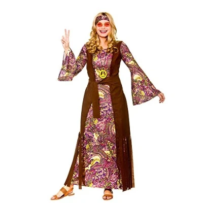 Image of Wicked Costumes Adult Female Summer of Love Hippie Fancy Dress Costume , Purple Women: 18 20