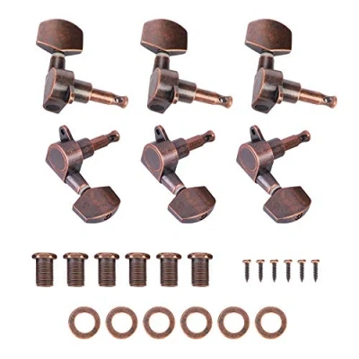 Image of Acoustic Guitar Pegs, Machine Heads, 3L3R 6 Pieces Tuning Pegs Head Tuners Knobs for Electric