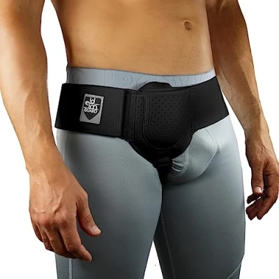 Image of EVERYDAY MEDICAL Hernia Belt for Men Inguinal Support Men, Adjustable Waist Strap Groin Support, Post Surgery Truss Suitable Left or Right Side Black, Small/Medium