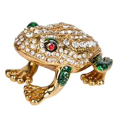 Image of QIFU Hand Painted Small Frog Style Trinket Box Hinged, Unique Gift for Family