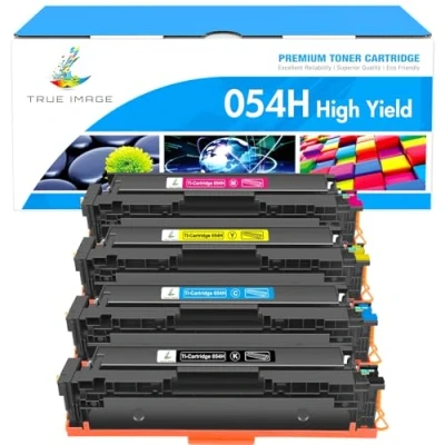 Image of TRUE IMAGE Compatible 054 054H Toner Cartridge Replacement for Canon Color ImageCLASS MF644Cdw MF642Cdw LBP622Cdw MF641Cw Printer (Black Cyan Magenta Yellow, 4 Pack)