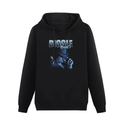 Image of kfr Hoodie Biggie Smalls Hat Soft Style Long Sleeve Hoody With Pocket Sweatershirt, XL Black
