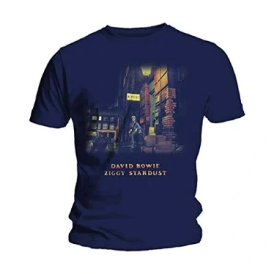 Image of David Bowie Men&#039;s Ziggy Stardust T Shirt XX Large Navy Blue