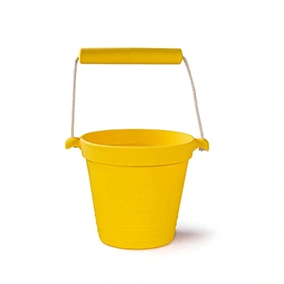 Image of Bigjigs Toys Adventure Collapsible Bucket (Blush Pink) Silicone for Sandpit, Holiday Toddlers, Quality Sand and Water