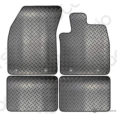 Image of Carsio Rubber 4 Piece Car Mat Set For Ford Focus 2018+ Onwards with [4 Clips] Tailored Fit Floor Complete Accessory Black Custom Fitted All Weather &amp; Heavy Duty, Anti Slip Backing
